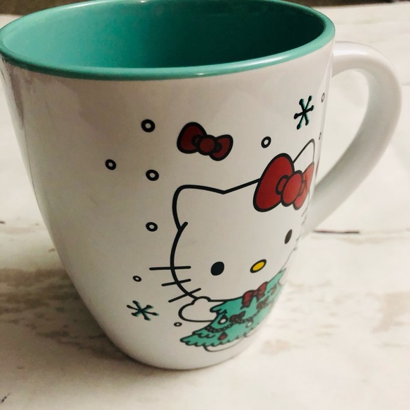 Hello Kitty Green‎ Tree Dress Christmas Large Coffee 25 Oz Ceramic Mug - Picture 4 of 6